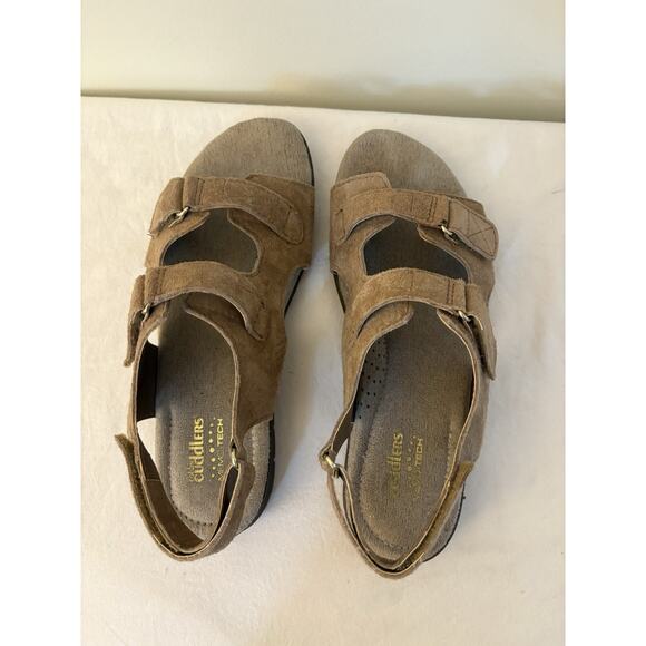 Cobbie Cuddlers Sandals Womens Size 8.5W Beatrice 52070 Tan Suede Comfort - Picture 6 of 8